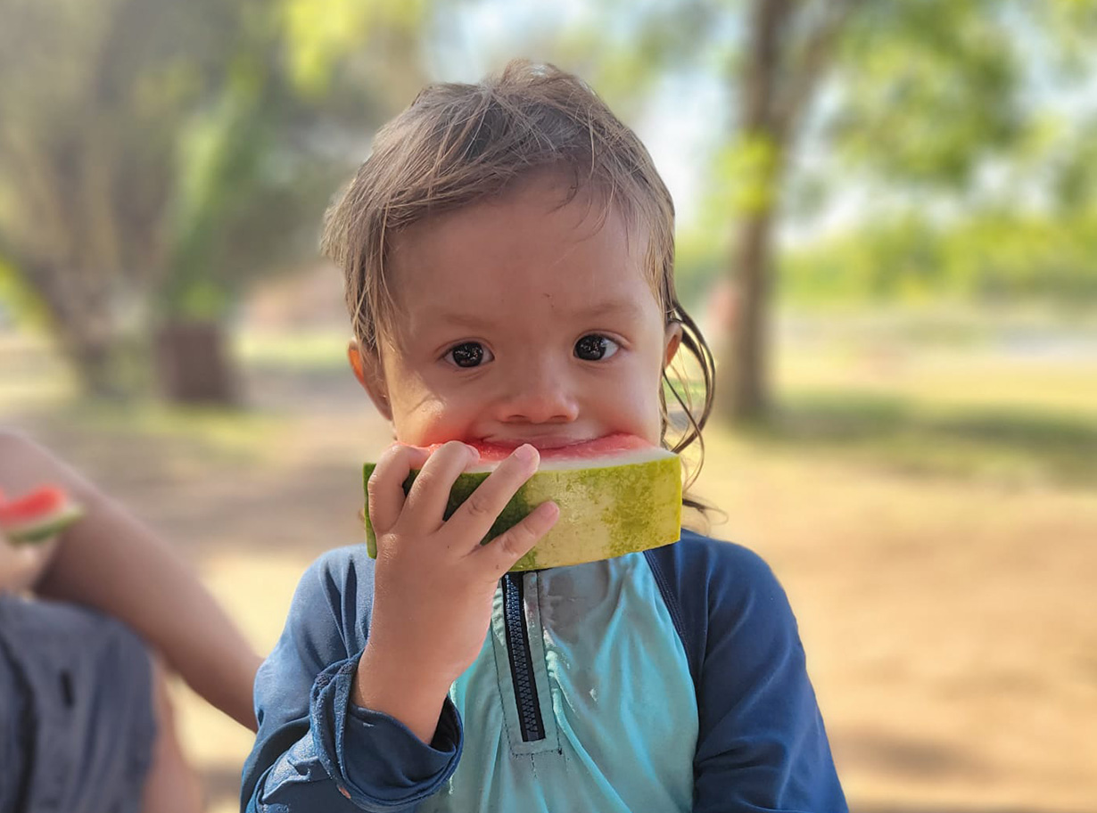 Kid Eating Watermelon