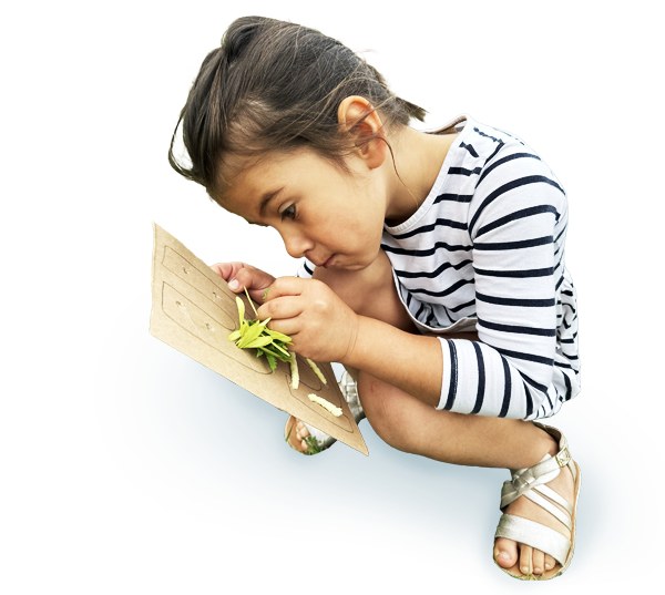 Girl Making a Flower Card